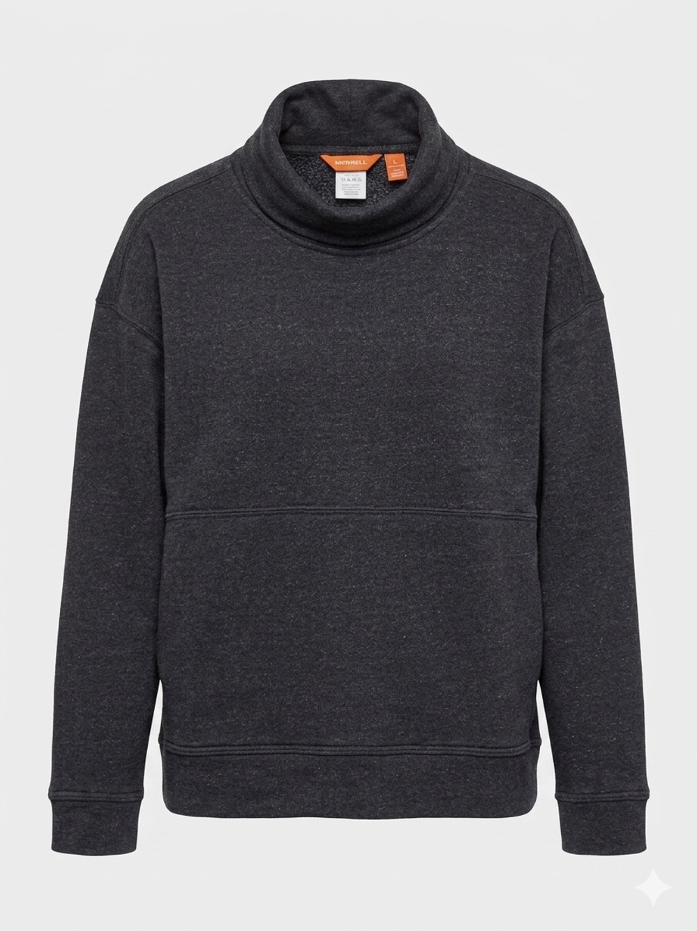 Merrell Women’s Dark Heather Charcoal roll neck Active Sweatshirt- size m